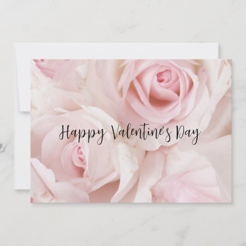 Vintage Pink Roses Elegant Bouquet Valentines Day Card