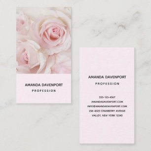 Vintage Pink Roses & Elegant Lace Business Card