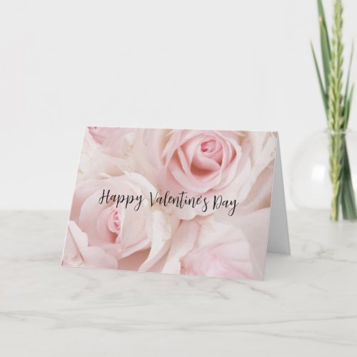 Vintage Pink Roses  Elegant Lace _Valentines Day Card