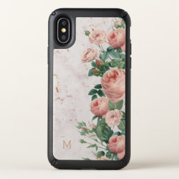 Vintage Pink Roses Floral Marble Custom Speck iPhone X Case