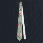 Vintage Pink Roses Floral Unisex tie<br><div class="desc">Custom neck tie featuring a vintage floral watercolor illustration of rose and flowers on pastel pink and green. A cute antique touch for a retro chic lady or gentleman.</div>