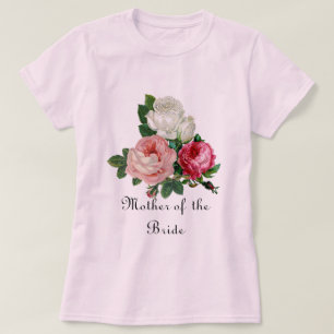 Vintage Pink Roses Mother of the Bride Flower T-Shirt