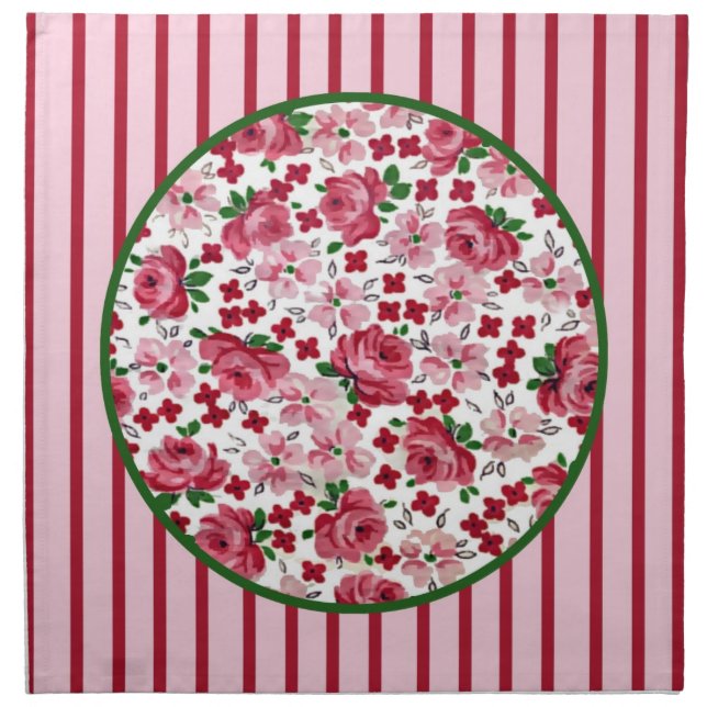 Vintage Pink Roses Napkin (Front)