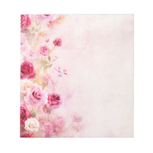 Vintage Pink Roses Notepad