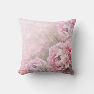Vintage Pink Roses Outdoor Pillow