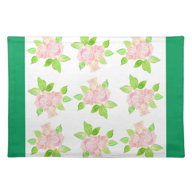 Vintage Pink Roses Place Mat (Front)