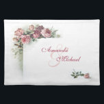 Vintage pink roses placemat<br><div class="desc">A lovely vintage watercolour by Marie Low, a nineteenth century illustrator. The design is a corner design of light and dark pink roses and green leaves, in an art nouveau style.</div>