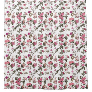 Vintage Pink Roses Shower Curtain