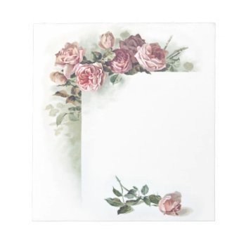 Vintage Pink Roses Small Notepad by Past_Impressions at Zazzle