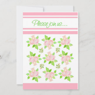 Vintage Pink Roses Summer Party Invitation