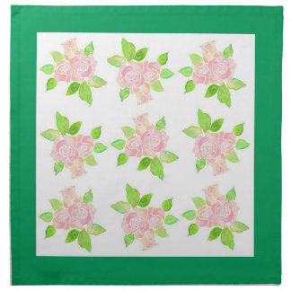 Vintage Pink Roses Table Napkin or Serviette