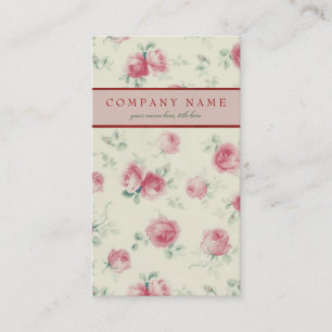 Vintage Pink Roses Texture Business Card