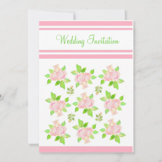 Vintage Pink Roses Wedding Invitation
