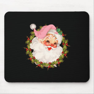 Vintage Pink Santa Claus Merry Christmas Pajamas X Mouse Pad