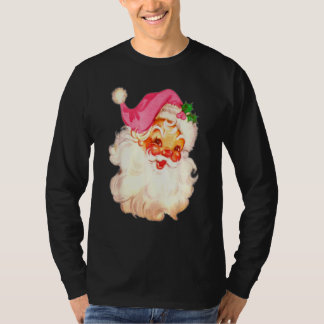 Vintage Pink Santa Claus Pink Christmas 15 T-Shirt