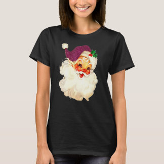 Vintage Pink Santa Claus Pink Christmas 2 T-Shirt