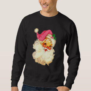 Vintage Pink Santa Claus Pink Christmas 3 Sweatshirt