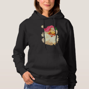 Vintage Pink Santa Claus Pink Christmas 8 Hoodie
