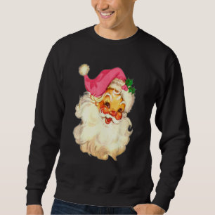 Vintage Pink Santa Claus Pink Christmas 8 Sweatshirt