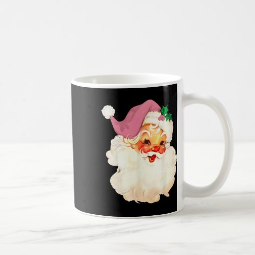 Vintage Pink Santa Claus Pink Christmas Design  Coffee Mug