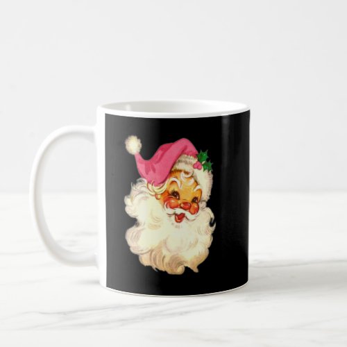 Vintage Pink Santa Claus Pink Christmas Design  Coffee Mug