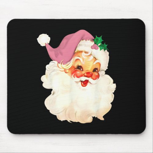 Vintage Pink Santa Claus Pink Christmas Design  Mouse Pad