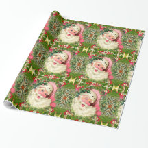 Vintage Pink Santa For Christmas 30" x 15'