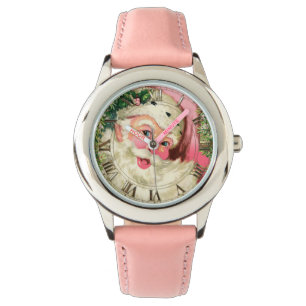 Vintage Pink Santa For Christmas Watch