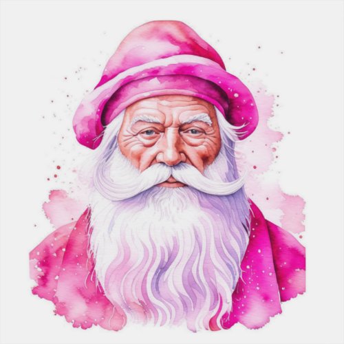 Vintage Pink Santa Retro Christmas Sticker