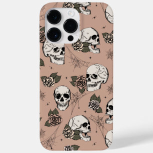 Vintage Pink Skulls and Roses Case-Mate iPhone 14 Pro Max Case