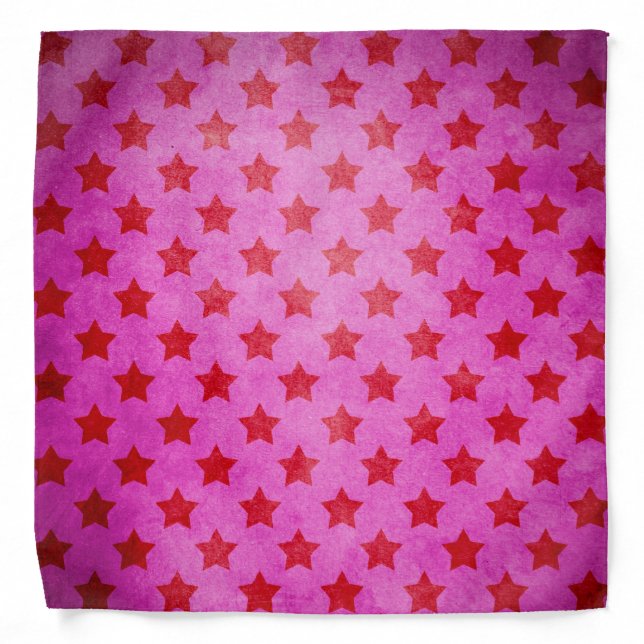 Vintage Pink Stars Pattern Bandana (Front)