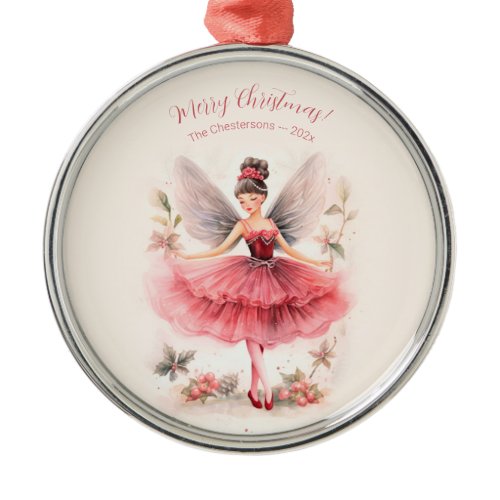 Vintage Pink Sugar Plum Fairy Christmas Ornament