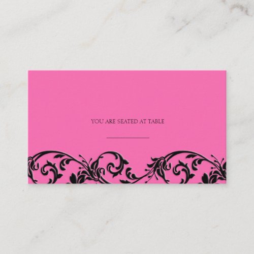 Vintage Pink Swirl Wedding Placecards Business Card Template