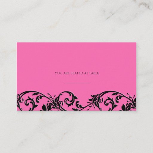 Customizable Vintage Pink Swirl Wedding Placecards Business Card Template