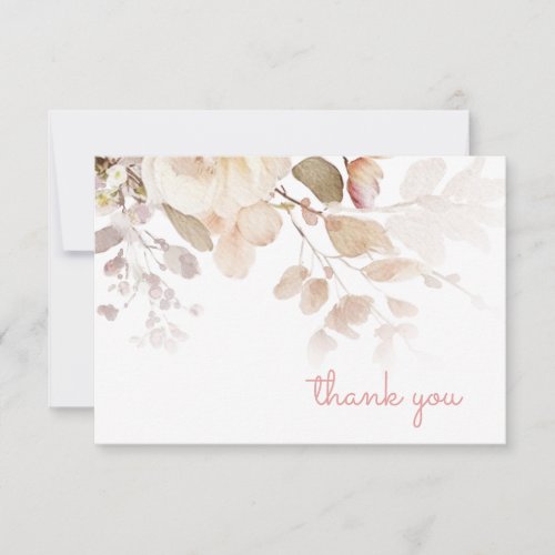 Vintage Pink Thank You Note Card