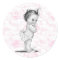 Vintage Pink Toile Baby Shower Stickers