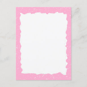 Vintage Pink Torn Paper Custom Border Template Postcard