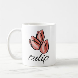 vintage pink tulip flower cool floral gift coffee mug