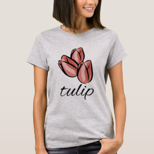 vintage pink tulip flower cool floral gift T-Shirt
