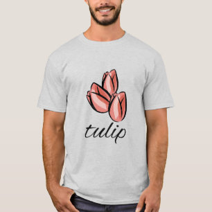 vintage pink tulip flower cool floral gift T-Shirt