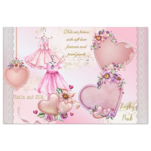 Vintage Pink Valentine Series Design 1 Tissue Paper