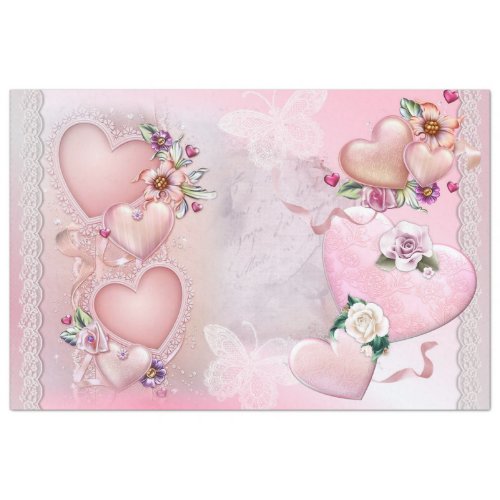 Vintage Pink Valentine Series Design 5 Tissue Paper