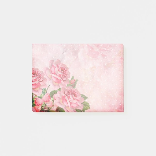 Vintage Pink Victorian Roses notepad (Front)