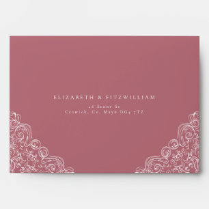 Vintage Pink Vines Ornament Frame Elegant Envelope