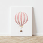 Vintage Pink Watercolor Hot Air Balloon Faux Canvas Print<br><div class="desc">This vintage watercolor hot air balloon print is a beautiful way to decorate your nursery,  kids room,  or any travel-themed space.</div>
