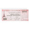 vintage pink wedding boarding pass to Paris