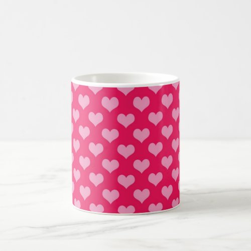Vintage Pink  White Heart Shape Coffee Mug