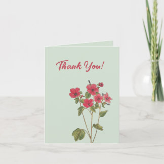 Vintage Pink Wildflower Bouquet Thank You Card