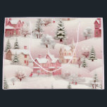 Vintage Pink Winter Snowy Village Christmas Large Gift Bag<br><div class="desc">Add a touch of nostalgic charm to your holiday gifts with this Vintage Pink Winter Snowy Village Christmas Large Gift Bag. Featuring a soft pink winter village scene covered in snow, this elegant design brings a dreamy vintage Christmas feel to your wrapping. Perfect for larger presents, festive gatherings, or anyone...</div>