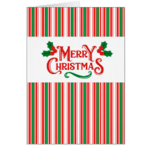 Vintage pinstripe Christmas greeting card antique